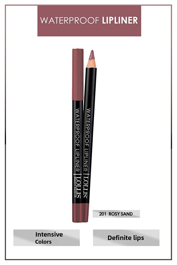 Waterproof Lipliner Lip Pencil Waterproof - 201 Rosy Sand