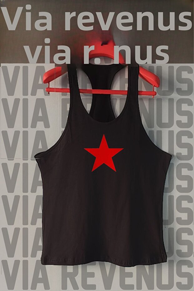 Red Star Printed Tank Top Sports Tank Top