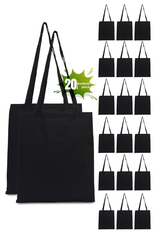 Black Raw Cloth Bag (20 Pcs)