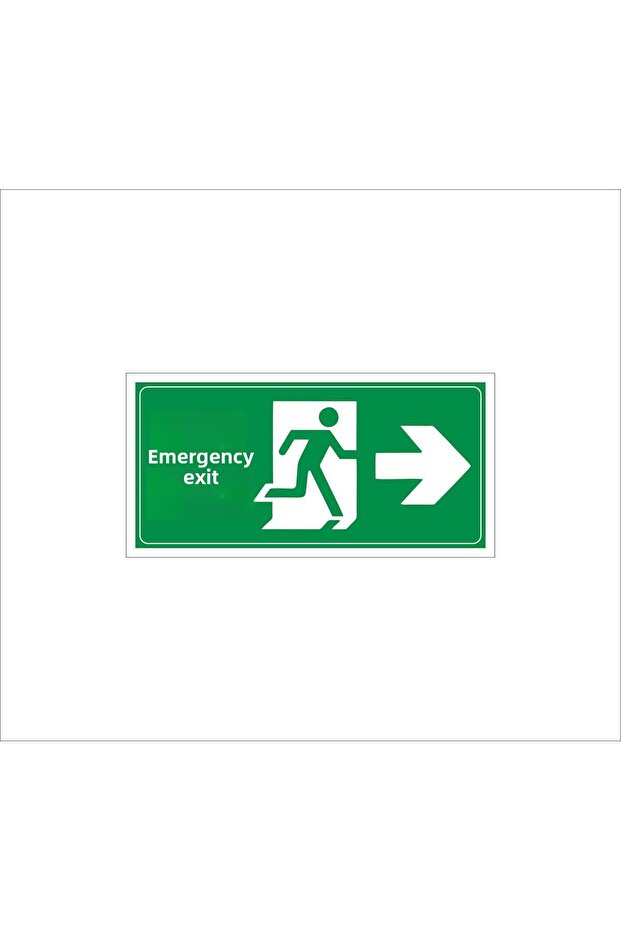 Emergency Exit Green Printed Exit Right Measure 20 X 10 cm (Not Phosphorescent)