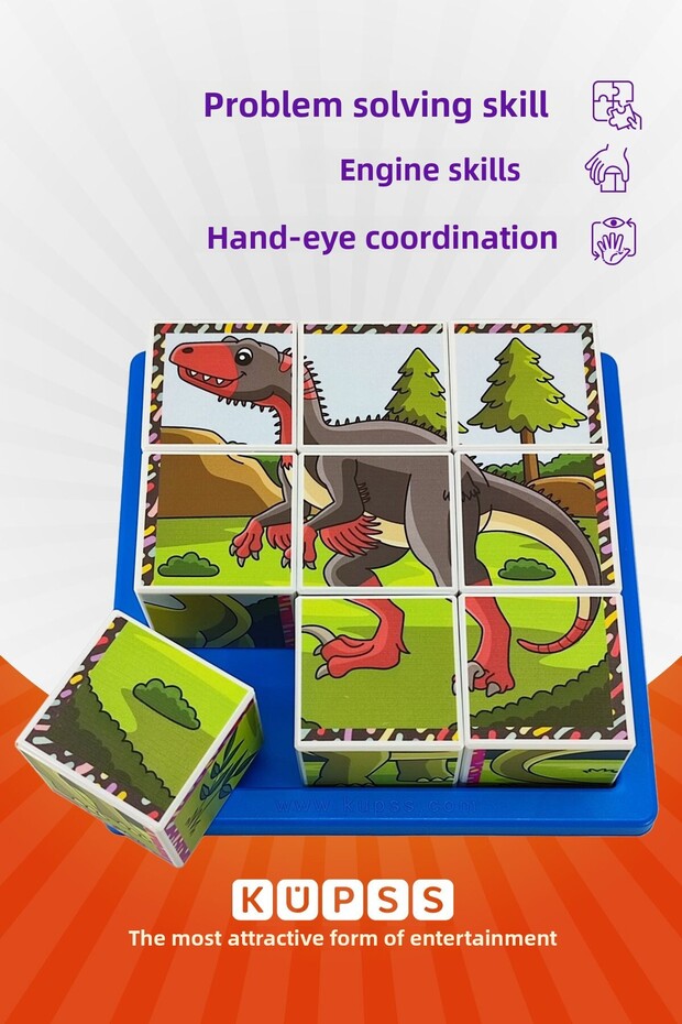 3D Dinosaur Cube Puzzle - 6 Different Series 1 - 6