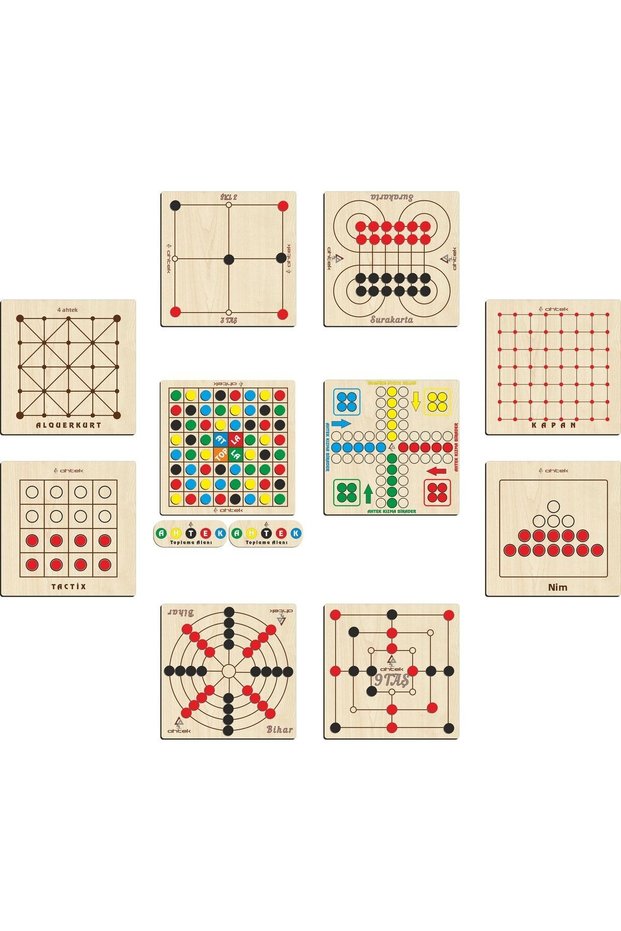 Wooden 10 Piece Set, 3 Stones+9 Stones+bihar+surakarta+tactix+cover+nim+alquerkurt+girlma Brother+atla Collect
