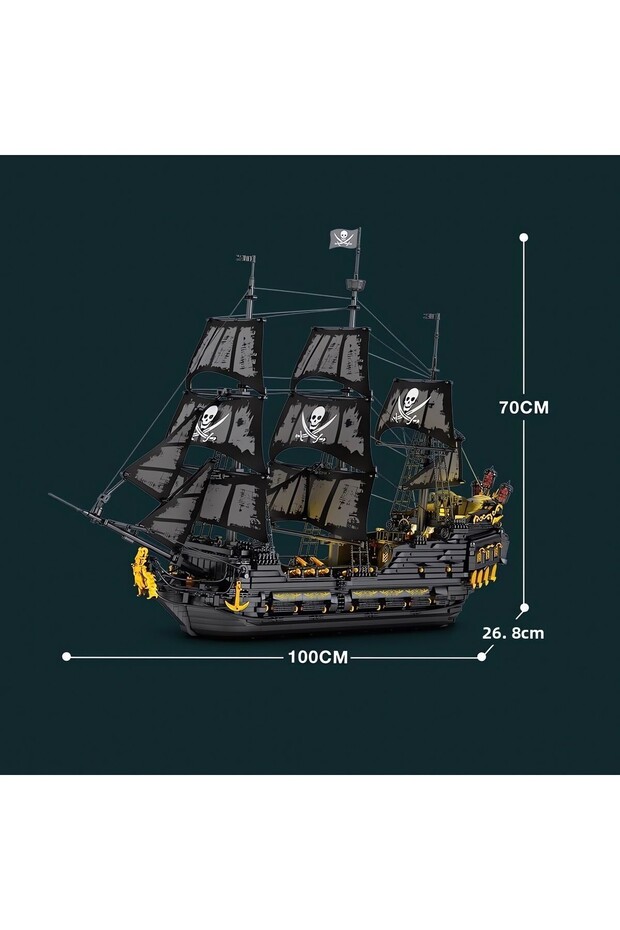The Black Pearl, Technic Block Building Kit, Led Lighted (4708 Pieces) - 2