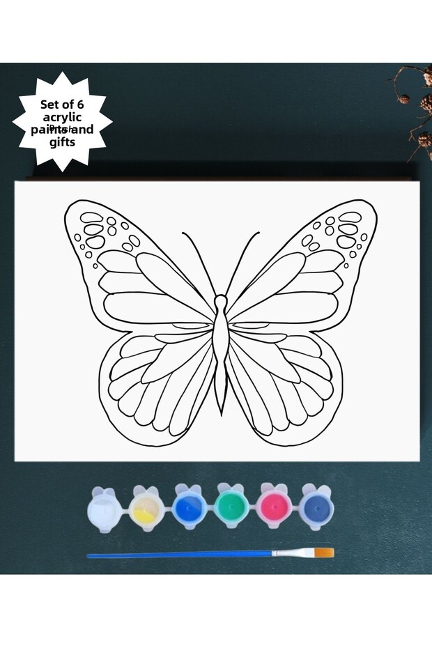 Butterfly Wooden Painting, Kindergarten Kids Painting Activity, Wooden Painting Set, Painting, Kindergarten Activity