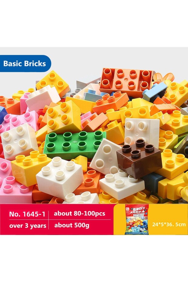 500g/bag Kawaii Big Size Creative Building Blocks Set Colorful Classic Basic Silde Bricks DIY Toy...