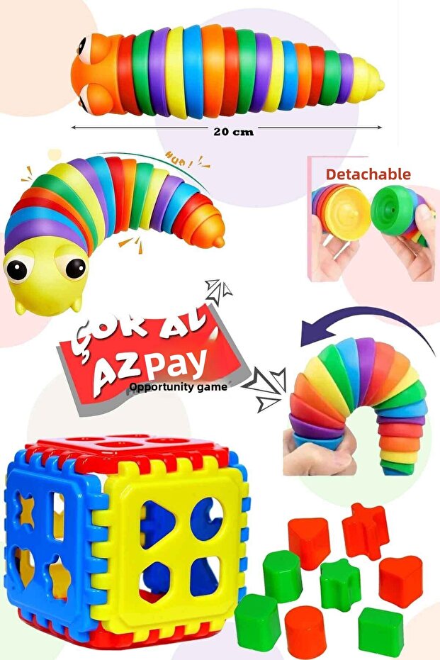Educational Flexible Detachable Caterpillar 20 cm Bultak Set of 2