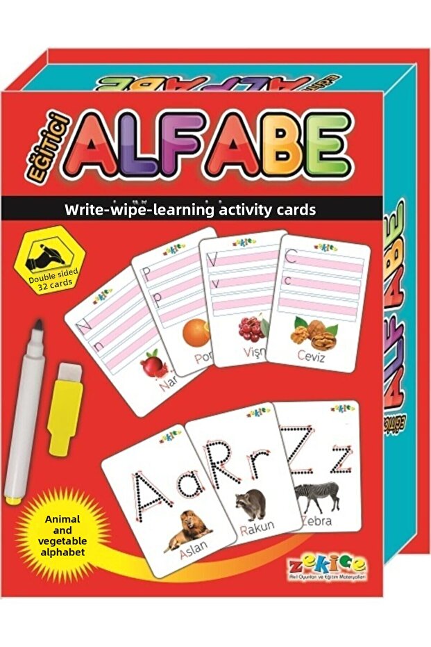 Alphabet Education Cards Summer Erase Learn-Visual Activity Cards