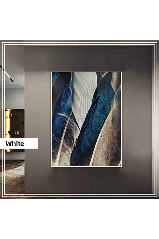 Amazing | Silver-Dark Blue Wing Model | Framed Tempered Glass Table Single Vertical