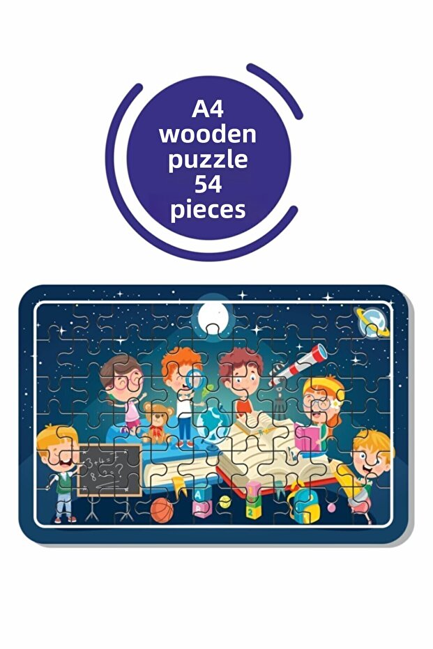We Are Learning Space 54 Piece Wooden Puzzle For Children