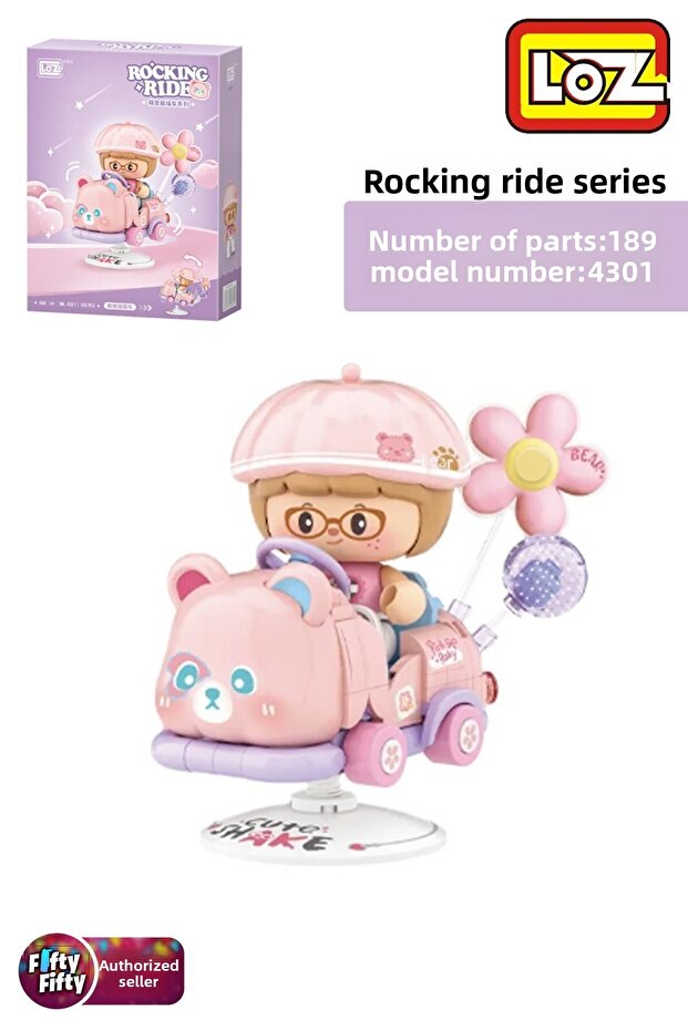 Loz Creative Series Swinging Pink Panda Model 189 Piece Toy Building Set Fflz-4301