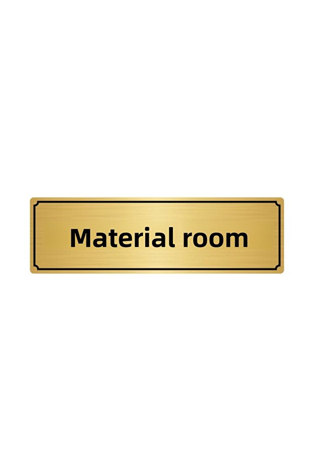 Material Room Direction Board 7Cmx20Cm Gold Color Metal