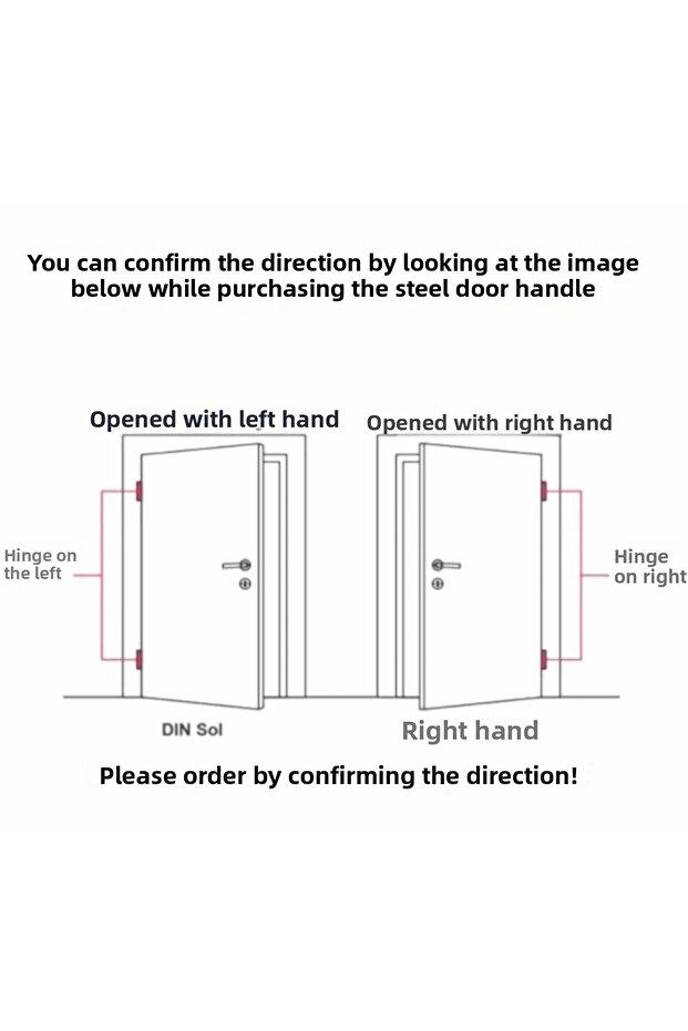 Kumru Titanium Satin Mirrored Yale Steel Door Handle + Door Father Left Push One Way - 4