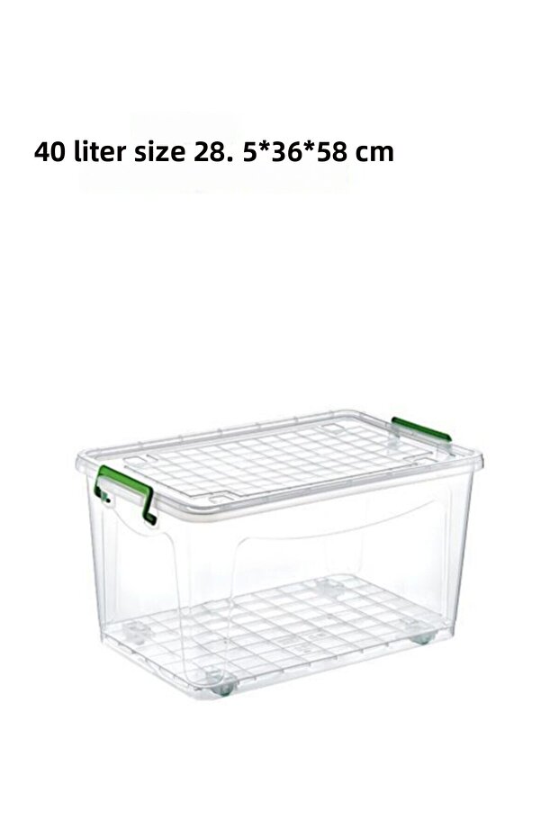 Storage Food Toy Box with Wheels Hard Plastic 40 Liters