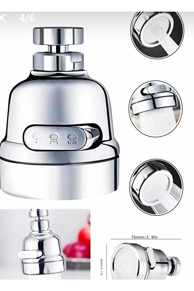Economical Chrome 360 Degree Rotating Kitchen Sink Faucet 1stQuality 3 Stage Water Saving Apparatus