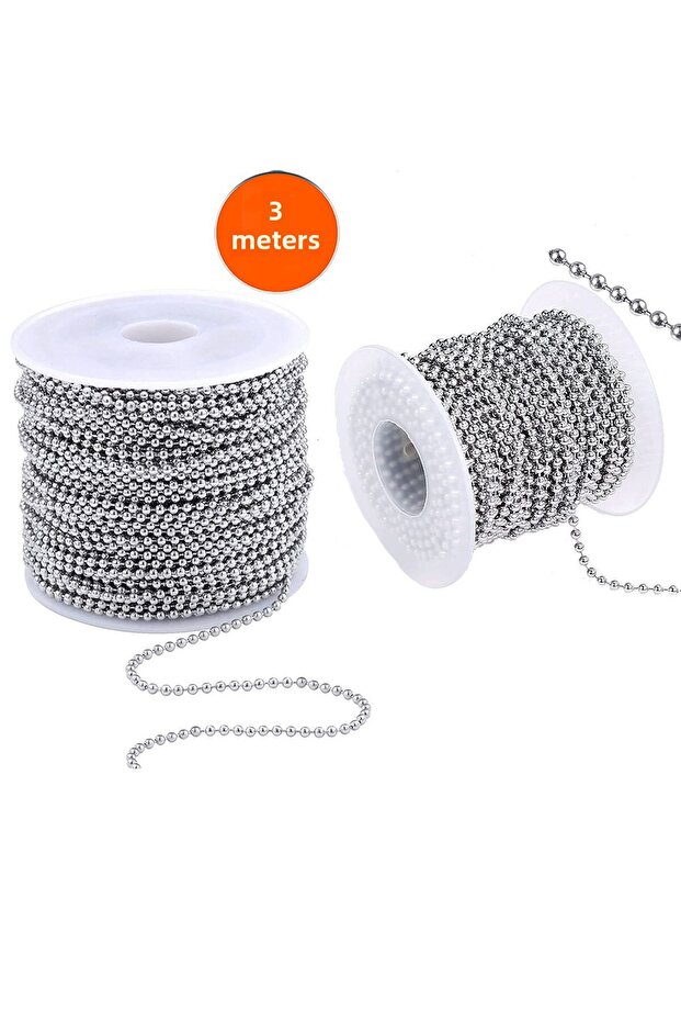 2.3 Mm, Ball Chain, 3 Meters, Card Hanger Chain, Nail Clipper Chain, Imprint Chain, Jewelry Chain
