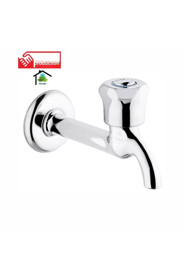 Open-Close Alpha Chrome Long Faucet Sink Fountain Balcony Faucet
