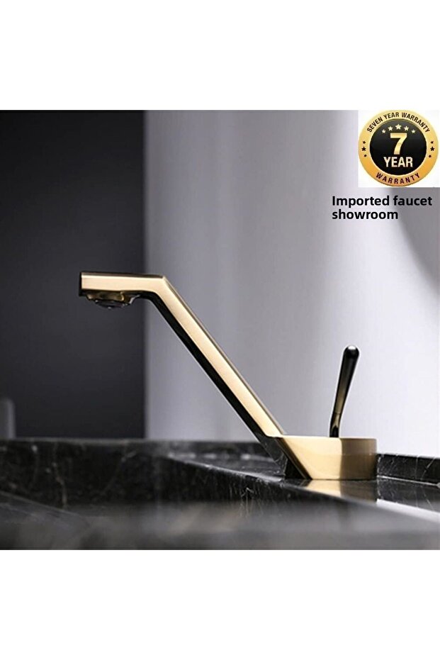 Bathroom Sink Faucet Matte Gold Color Waterfall New Design Imported with 7 Years Warranty