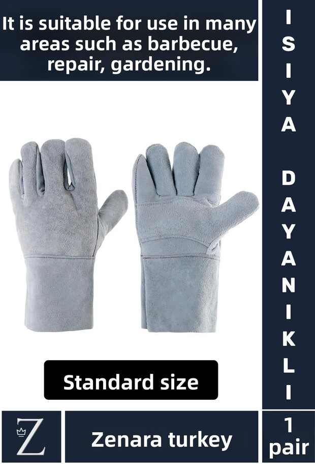 Durable Welding Fire Barbecue Repair Work Waterproof High Heat Resistant Multipurpose Leather Gloves
