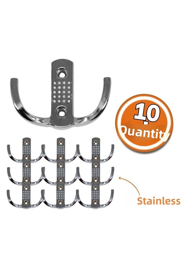 Chrome Set of 10 - Hanger Coat Rack and Dotted