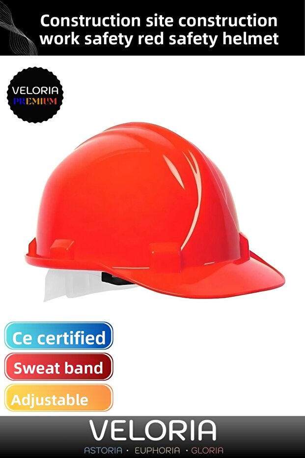 Ce certificated durable sweatband adjustable construction site construction work safety red safety helmet