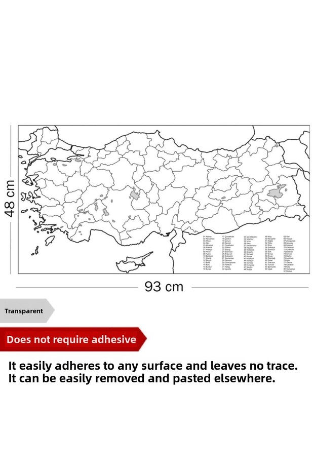 4-Piece Map Set - Non-Adhesive, Portable, Document Holder, Static Practical Smart Paper - 5