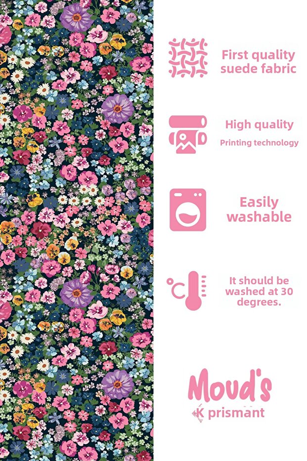 مفرش طاولة من جلد الغزال المطبوع بنمط بنفسجي - 3