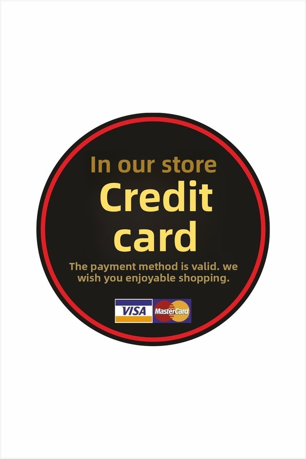Credit Card Valid in Our Store Sign
