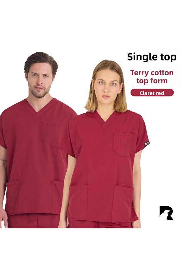 ONE TOP FORM - Unisex Batwing Sleeve Nurse and Doctor Scrubs Hospital Uniform Set