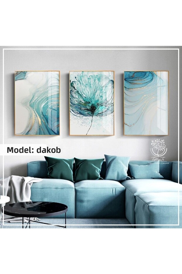 Metal Framed Real Glass Table Jakob Set of 3