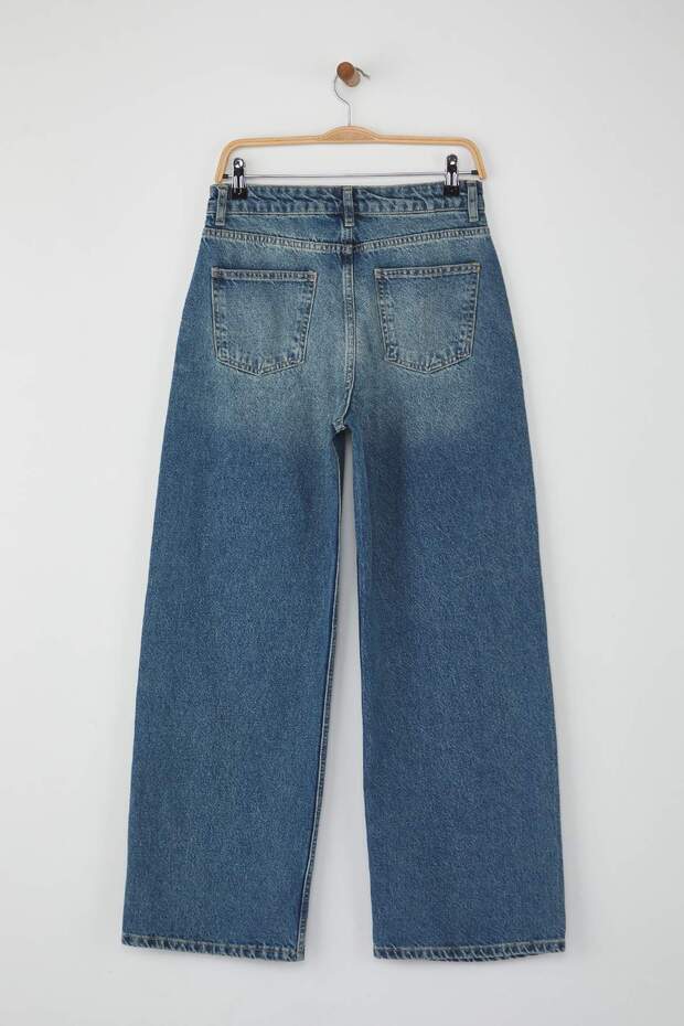 Mavi Yüksek Bel Wide Leg Geniş Paça Jeans TWOAW26JE00145 - 6