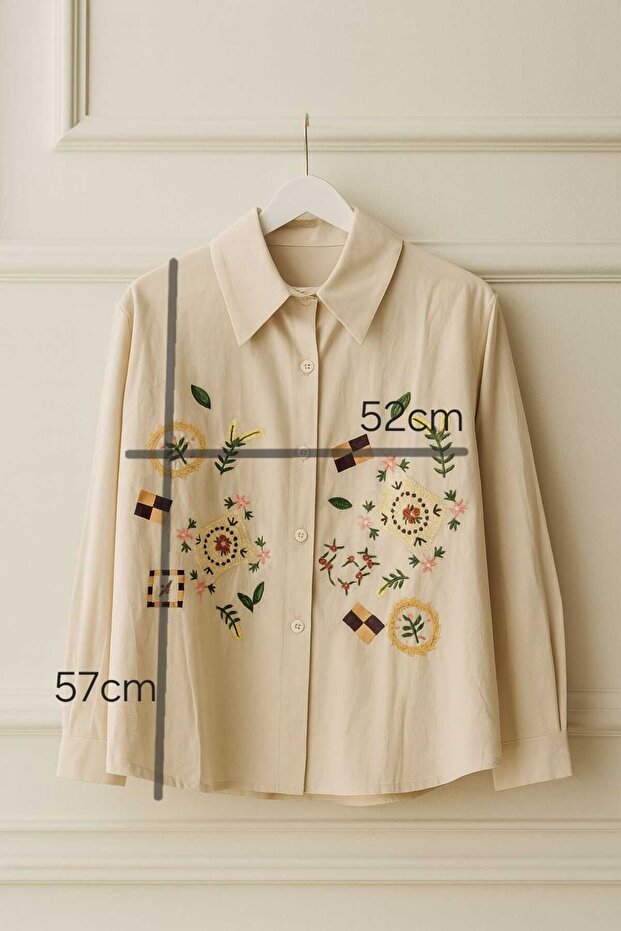 İşlemeli Motifli Gömlek - 4