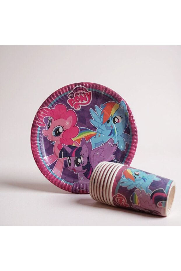 My Little Pon Temalı Tabak Bardak 8li Set - 1