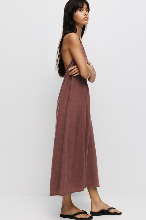 Halter midi elbise - 3