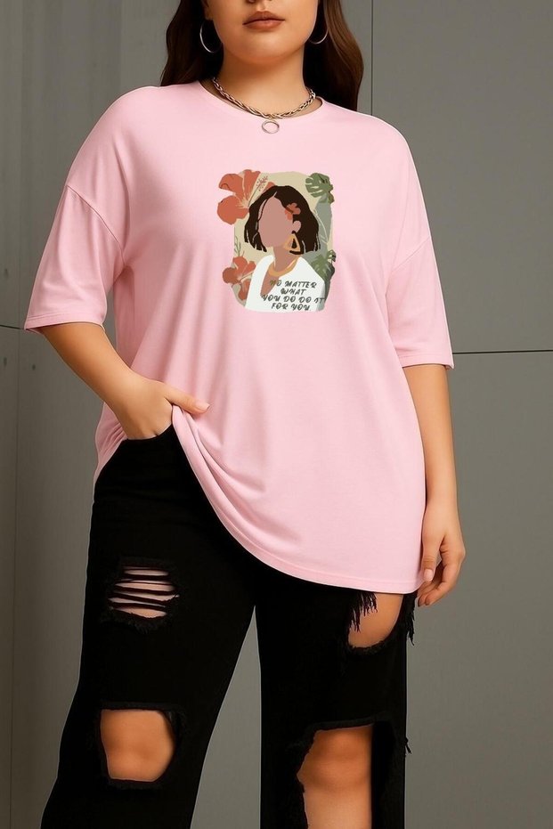 Plus Size Colorful Women's Printed Unisex T-Shirt