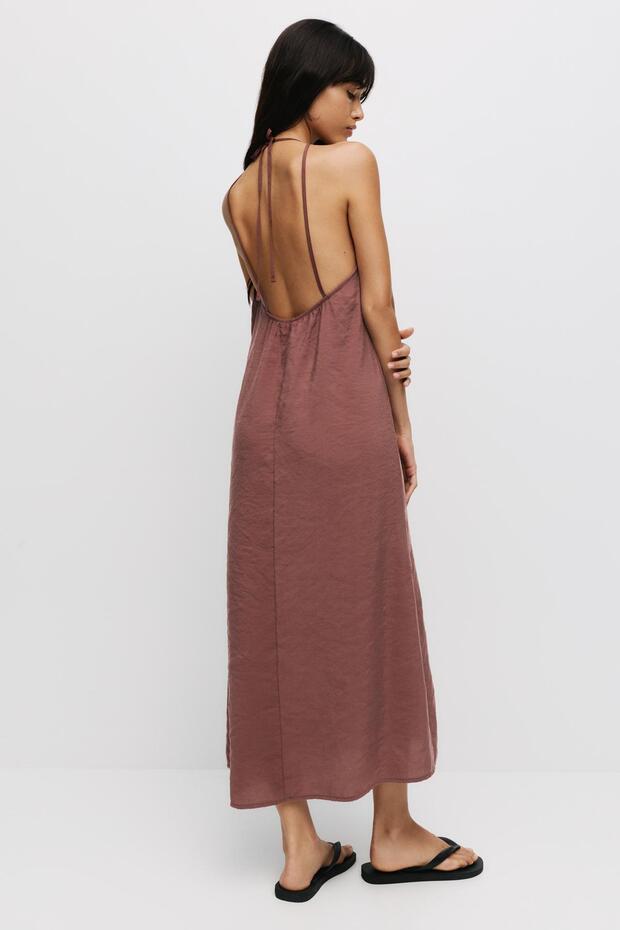 Halter midi elbise - 4