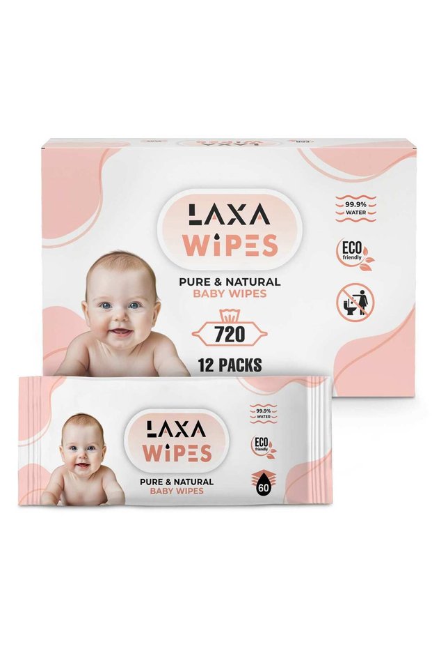 99% Water Based Baby Wipes - Fragrance Free for Sensitive Skin, 720 Count (12 Packs of 60)