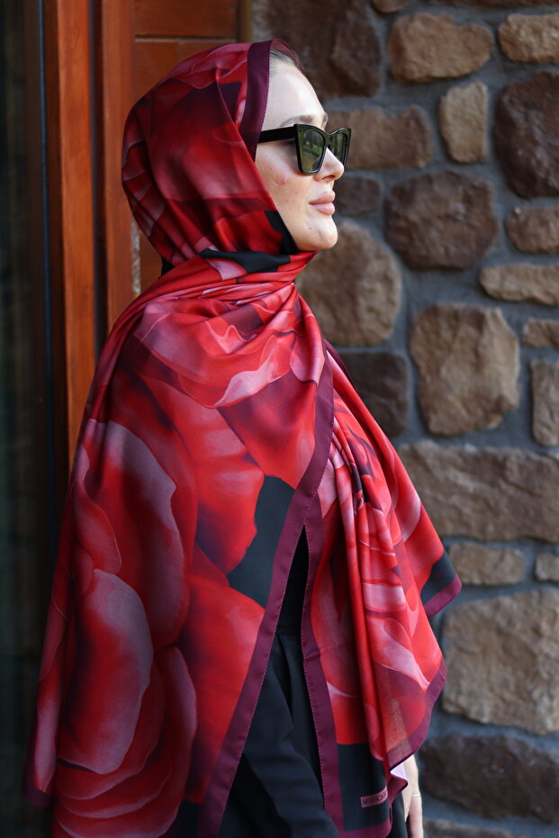 شال حجاب قطني بنمط روسا - 3