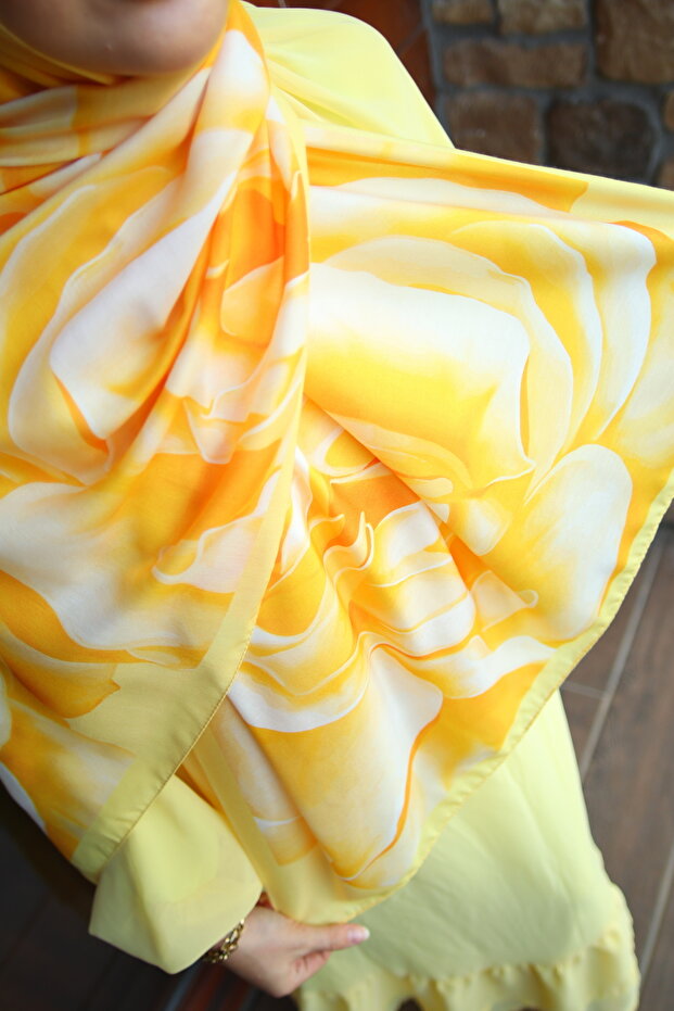 شال حجاب قطني بنمط روسا - 3