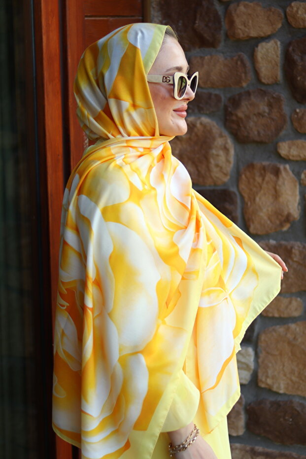 شال حجاب قطني بنمط روسا - 1