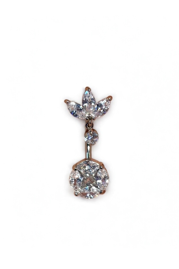 Çelik Detaylı Göbek Piercing - 4