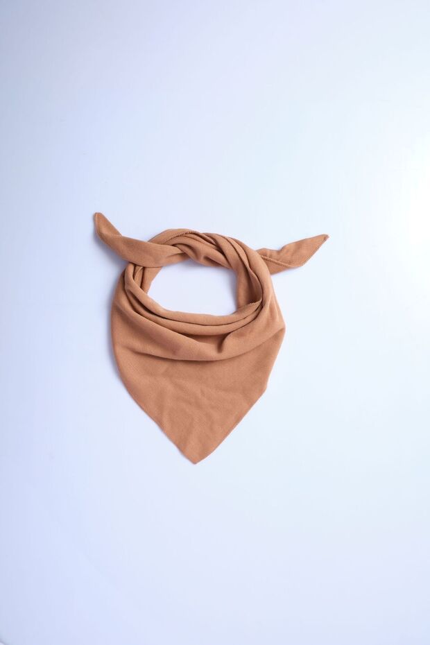 Tek Renk Triko Fular - 5