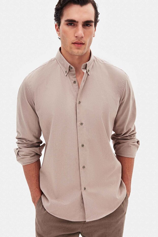 قميص Ds Damat Regular Fit من الفلانيل الشتوي المسطح