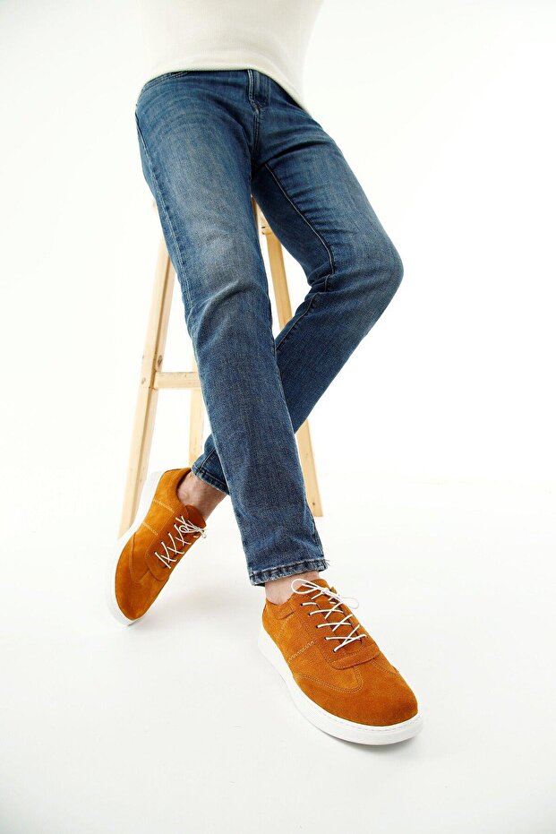 Genuine Leather 2001-Hrd Suede Mustard Thin Sole Lace-Up Men's Loafer & Casual Shoes