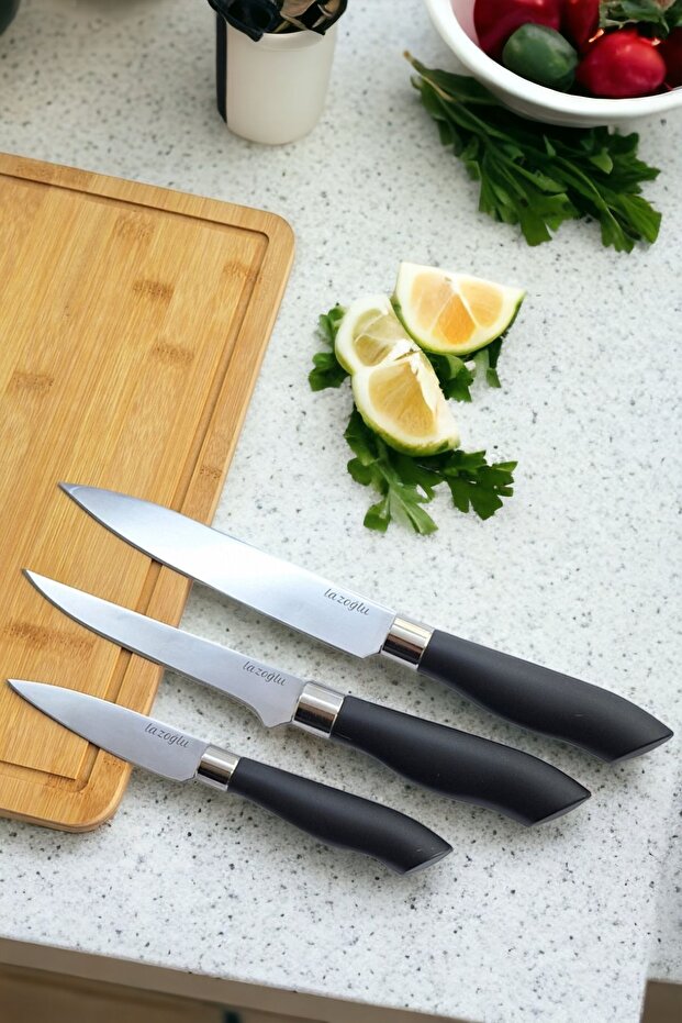 3'lü Bıçak Seti Siyah - 1