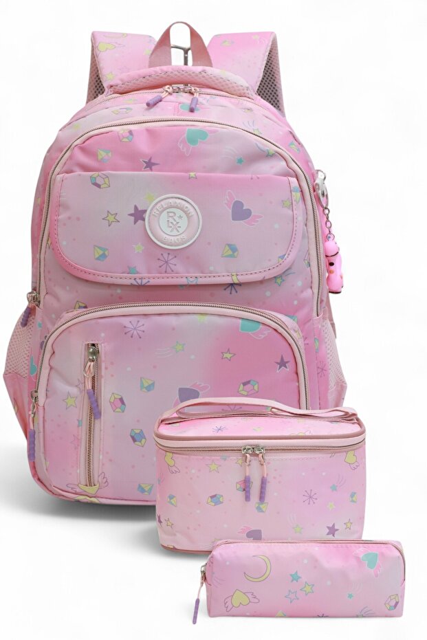 1390 Anatomical Back Structure Girl's Triple Set Primary School Backpack