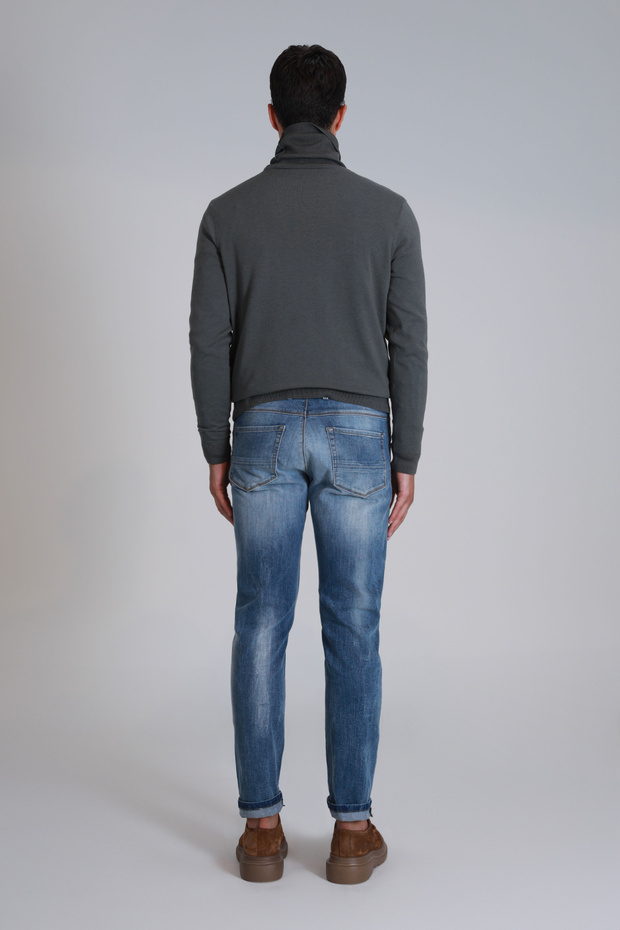 Axel Smart Jean Erkek Pantolon Slim Fit Mavi - 6