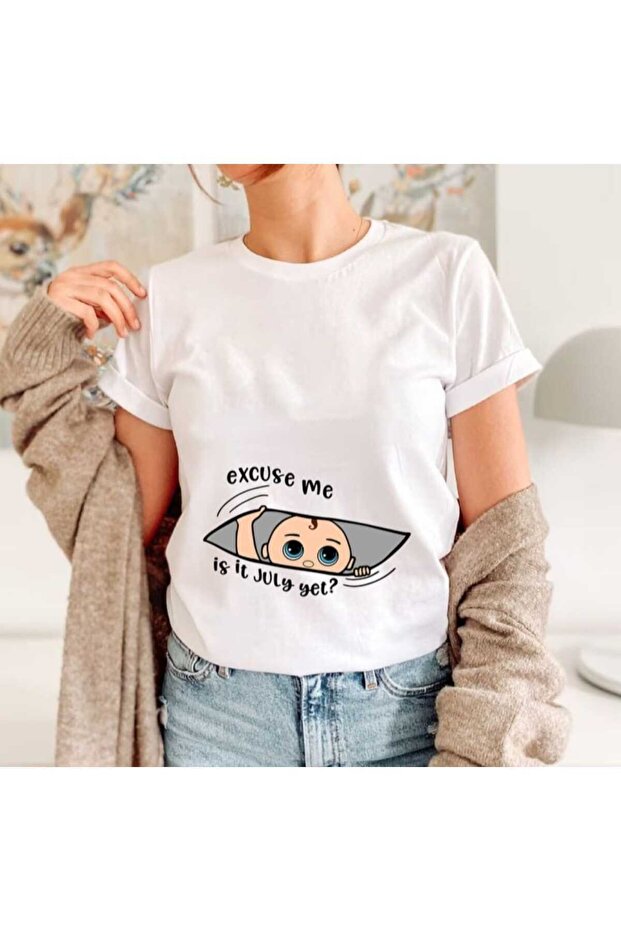 BABY PRINTED COMFORTABLE FIT PREGNANT T-SHIRT