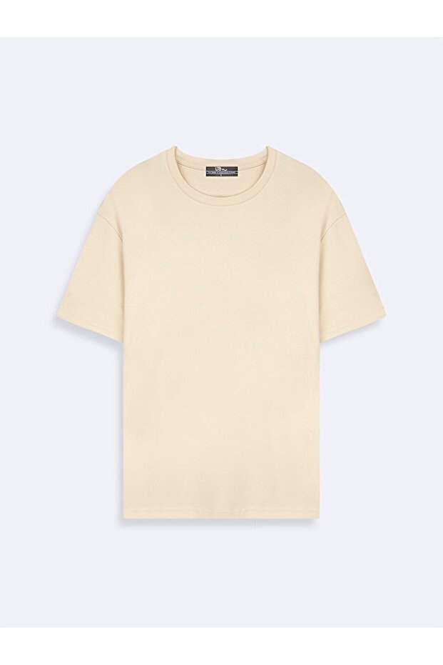 Basıc Loose Bej T-shırt - 2