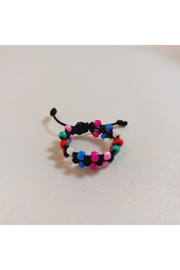 خاتم مكرامية منسوج من الخرز الملون - 2