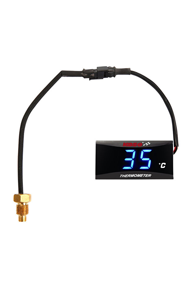 blue KOSO Motorcycle Water Temperature Mini Meter Universal LCD Digital Screen Sensor Thermomete SAM